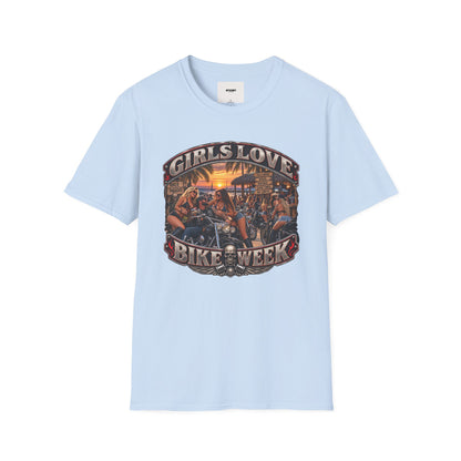 Girls Love Bike Week T-Shirt — Biker Bar Sunset Graphic Tee
