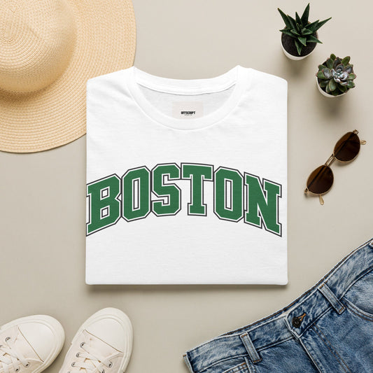 Boston Arch Logo T‑Shirt — Classic College Campus Tee