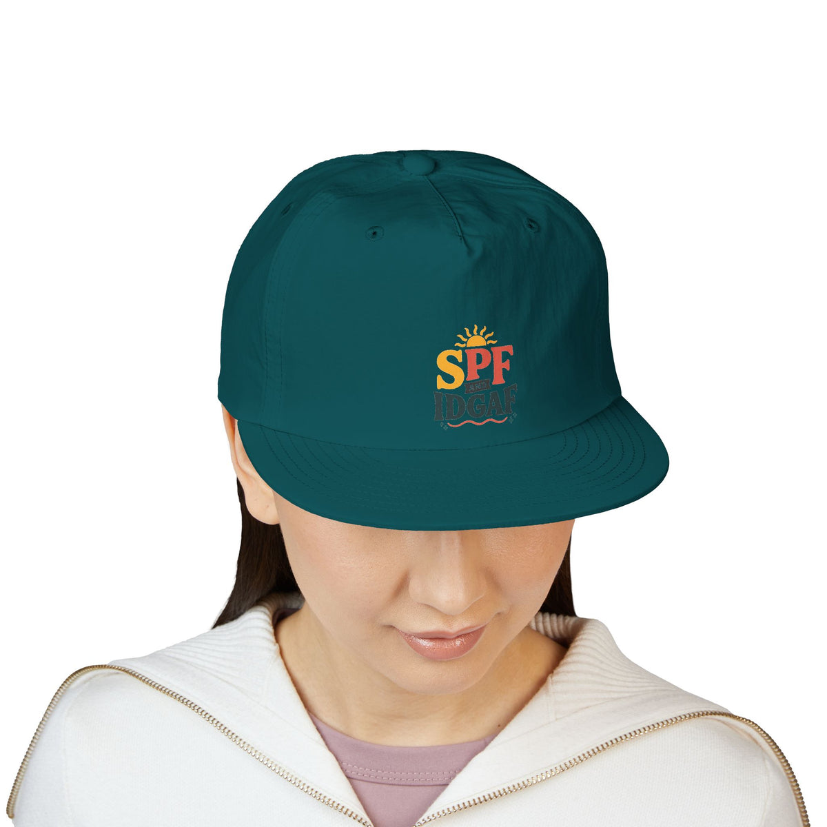 SPF IDGAF Surf Cap | Retro Sun Typography Hat