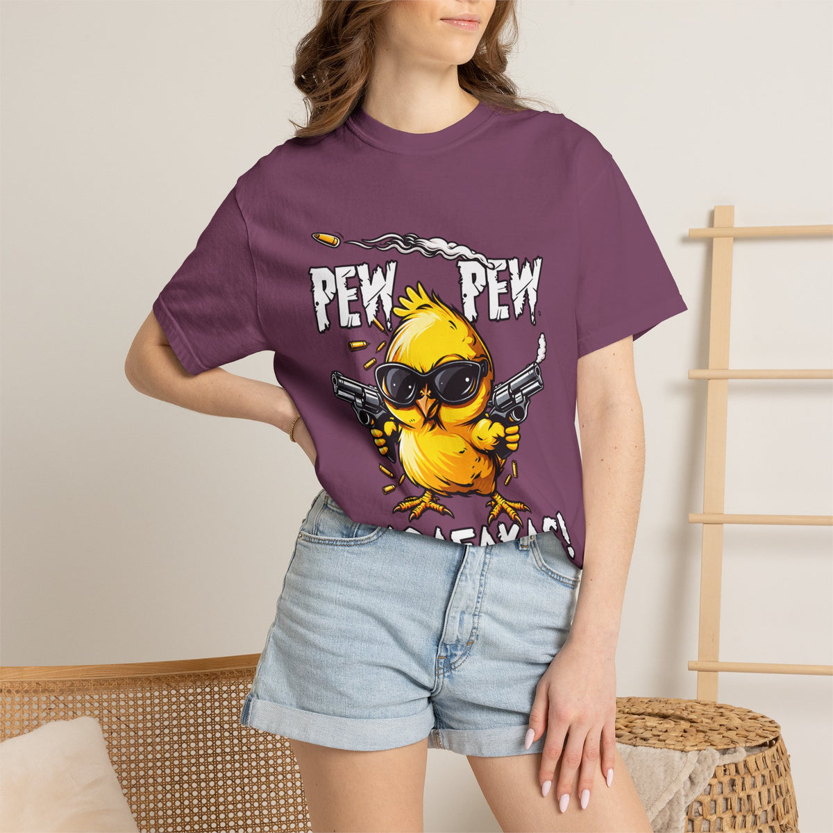 Pew Pew Madafakas Funny Duck Graphic T-Shirt