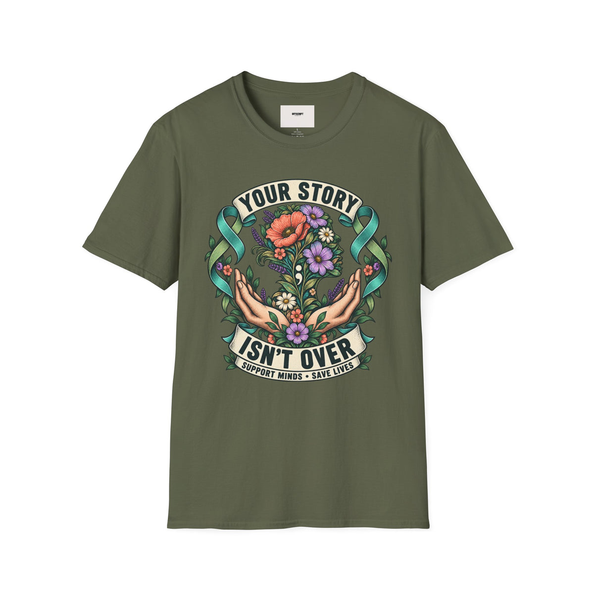 'Your Story Isn't Over' Floral T-Shirt — Inspirational Mental Health Tee