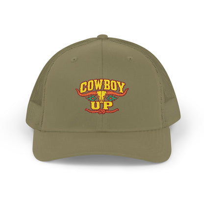 Cowboy Up Trucker Cap - Western Snapback Hat