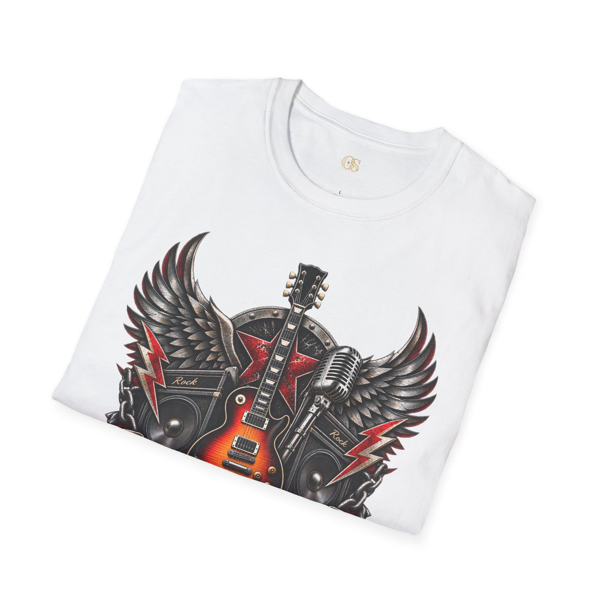 Rock 'n' Roll Guitar Wings T-Shirt — Vintage Electric Guitar Music Tee