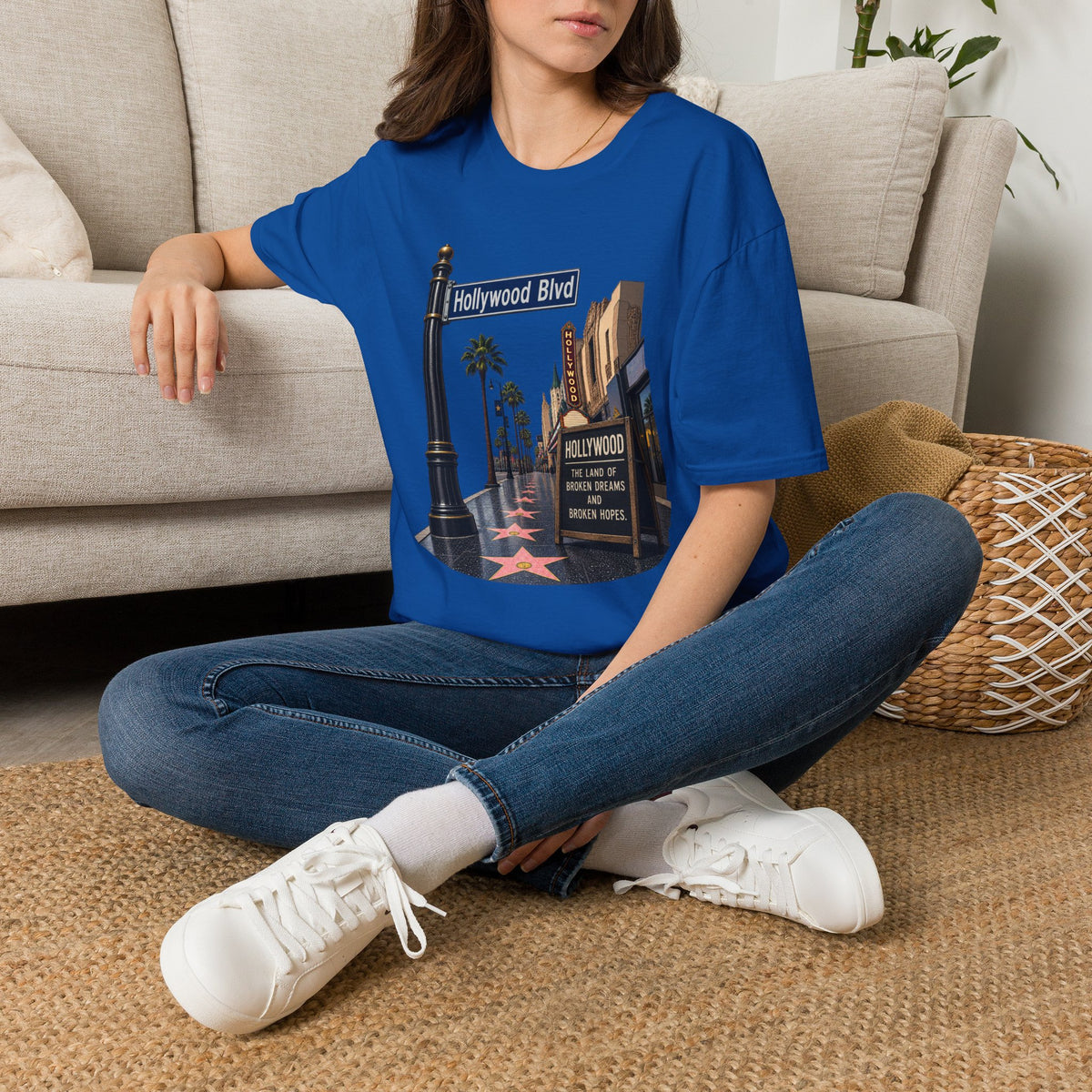 Hollywood Blvd T-Shirt — Vintage Palm Trees & Walk of Fame Tee