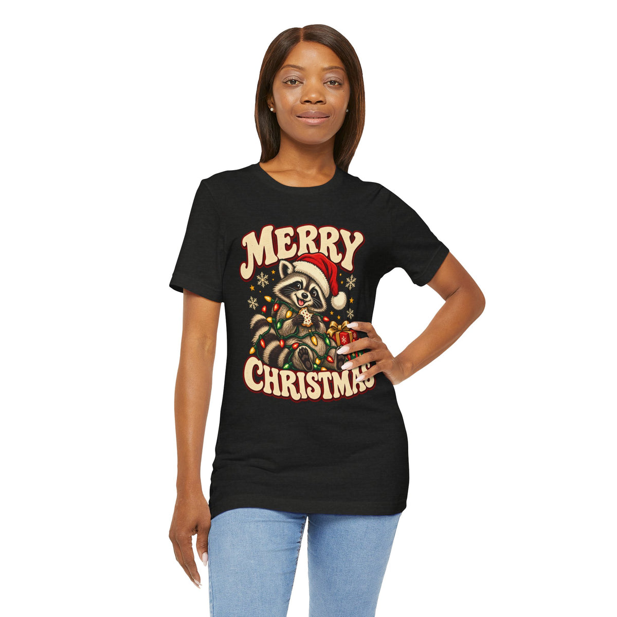 Merry Christmas Raccoon Tee