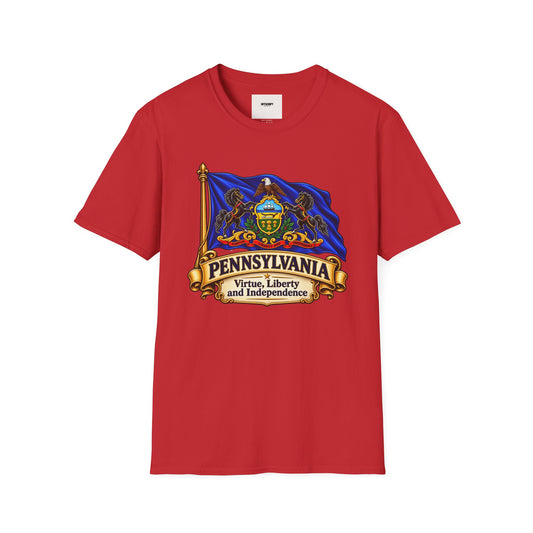 Pennsylvania Flag T‑Shirt — Vintage State Crest Tee