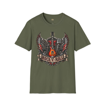 Rock 'n' Roll Guitar Wings T-Shirt — Vintage Electric Guitar Music Tee