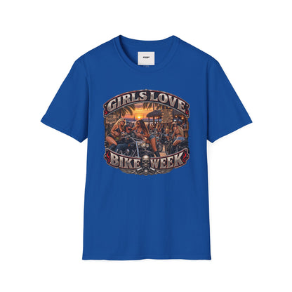 Girls Love Bike Week T-Shirt — Biker Bar Sunset Graphic Tee