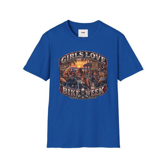 Girls Love Bike Week T-Shirt — Biker Bar Sunset Graphic Tee