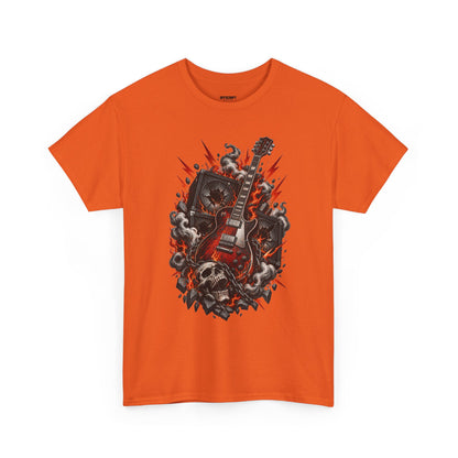 Electric Skull Guitar T‑Shirt — Rock & Metal Graphic Tee for Musicians and Fans
