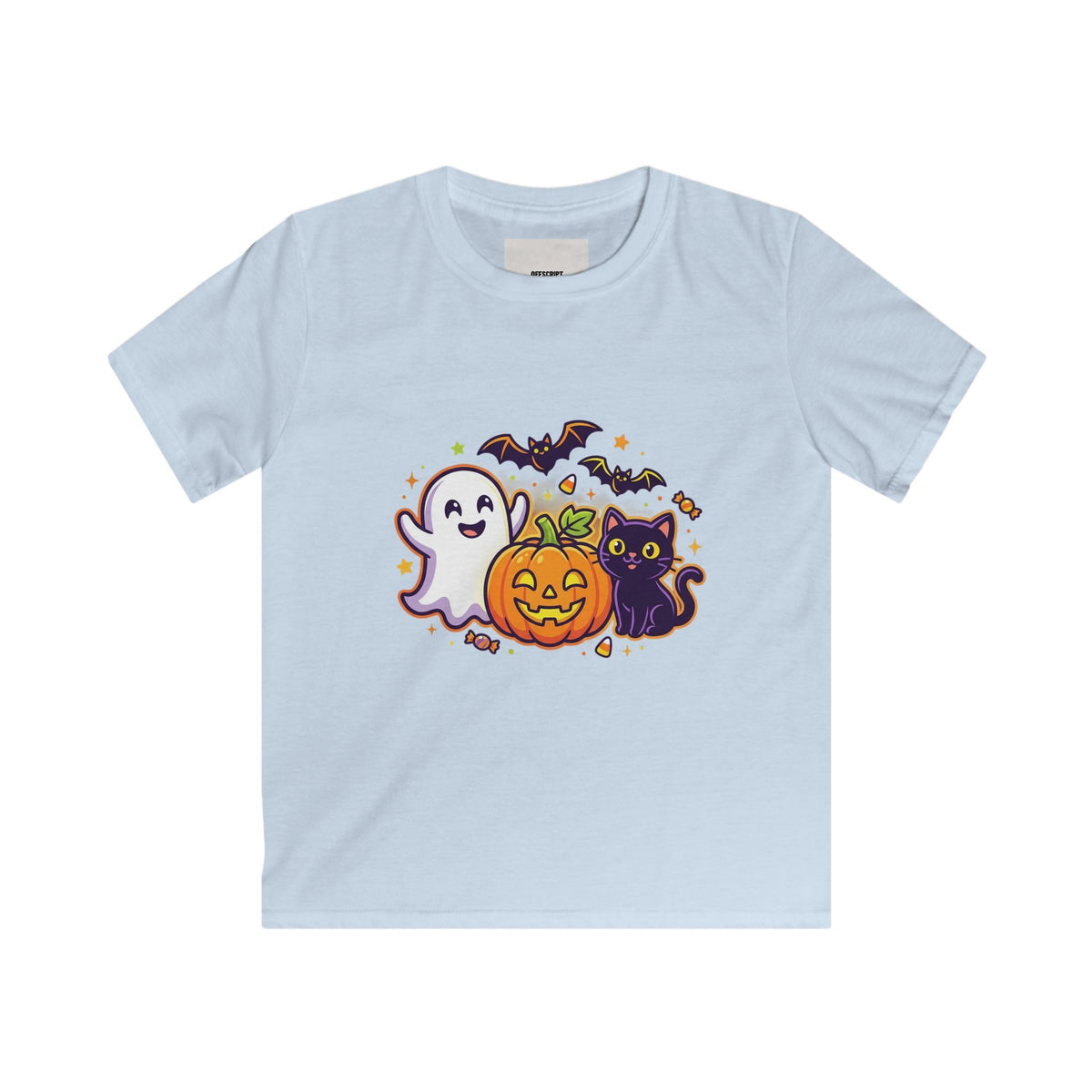 Kids Halloween Tee - Cute Ghost, Jack-O'-Lantern & Black Cat Shirt for Children