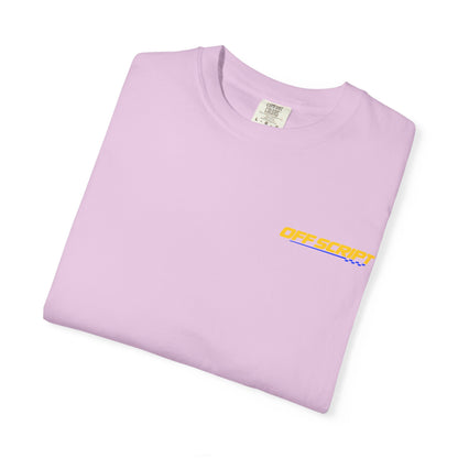T-Shirt — Off Script Vinyl Graphic Tee: "Make Your Own Plans" Retro Racing Design