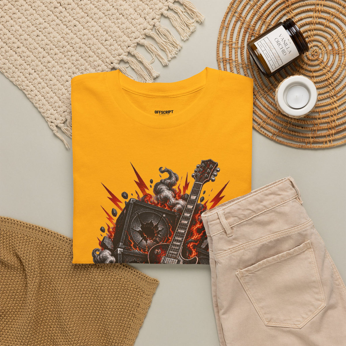 Electric Skull Guitar T‑Shirt — Rock & Metal Graphic Tee for Musicians and Fans