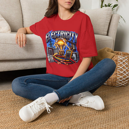 Electricity Graphic T-Shirt — Vintage Lightbulb Power Design