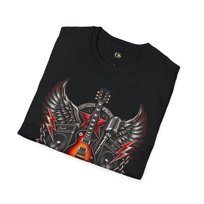 Rock 'n' Roll Guitar Wings T-Shirt — Vintage Electric Guitar Music Tee