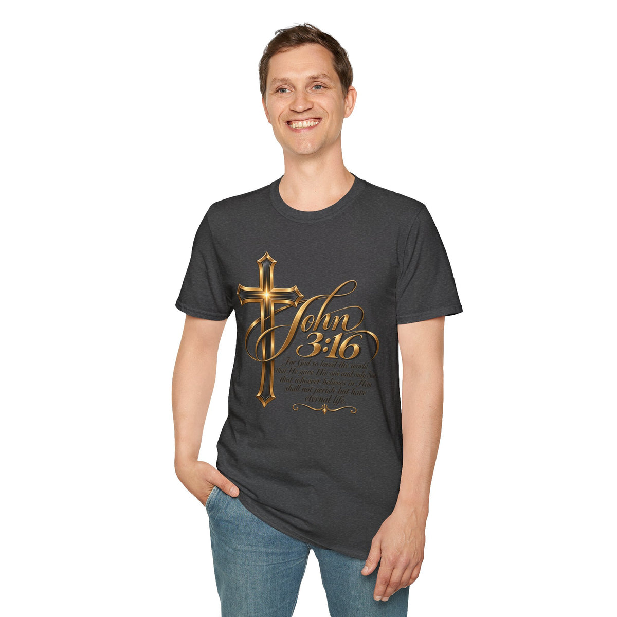 John 3:16 Cross T-Shirt — Inspirational Christian Scripture Tee