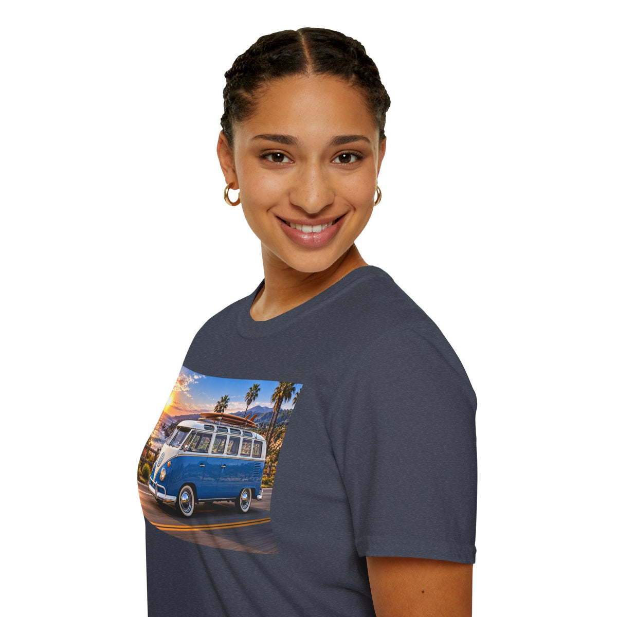 Vintage VW Bus T‑Shirt — Retro Surf Van Sunset Graphic Tee