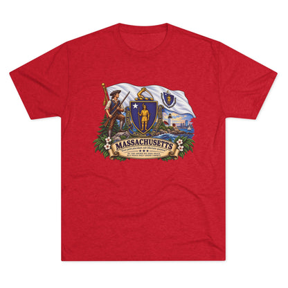 Massachusetts State Flag T‑Shirt — Vintage Coat of Arms Tee