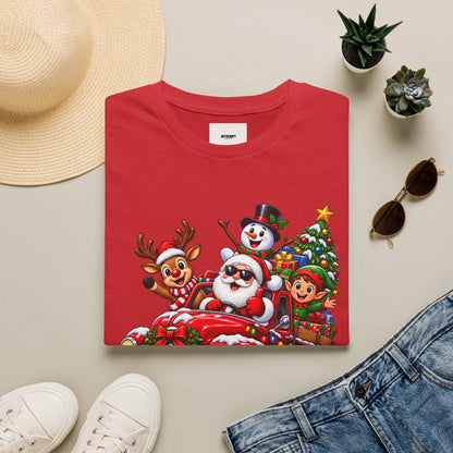Christmas Crew T‑Shirt — Santa, Reindeer & Snowman Holiday Tee