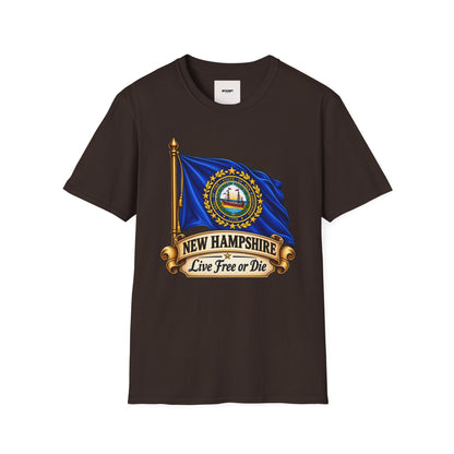 New Hampshire Flag T-Shirt — "Live Free or Die" State Pride Tee