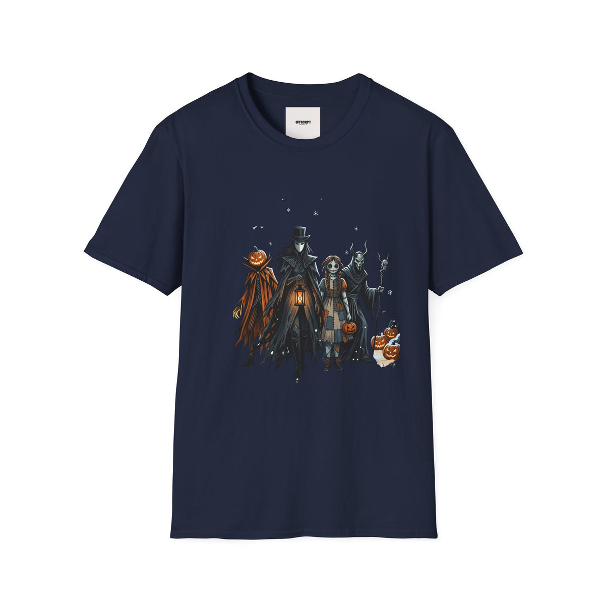 Halloween Gothic Crew T-Shirt — Haunted Pumpkin, Witch & Spooky Friends Design