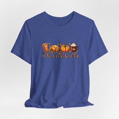Thankful Harvest Tee — Thanksgiving Pumpkin & Pie Fall Shirt