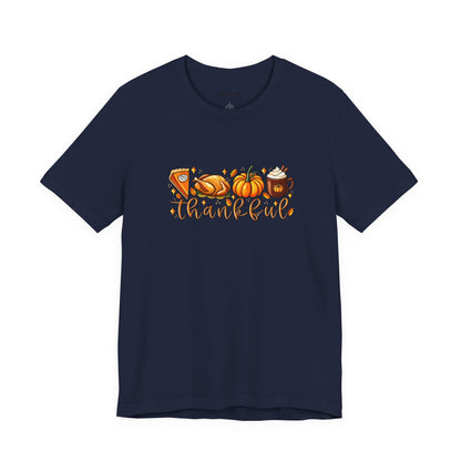 Thankful Harvest Tee — Thanksgiving Pumpkin & Pie Fall Shirt