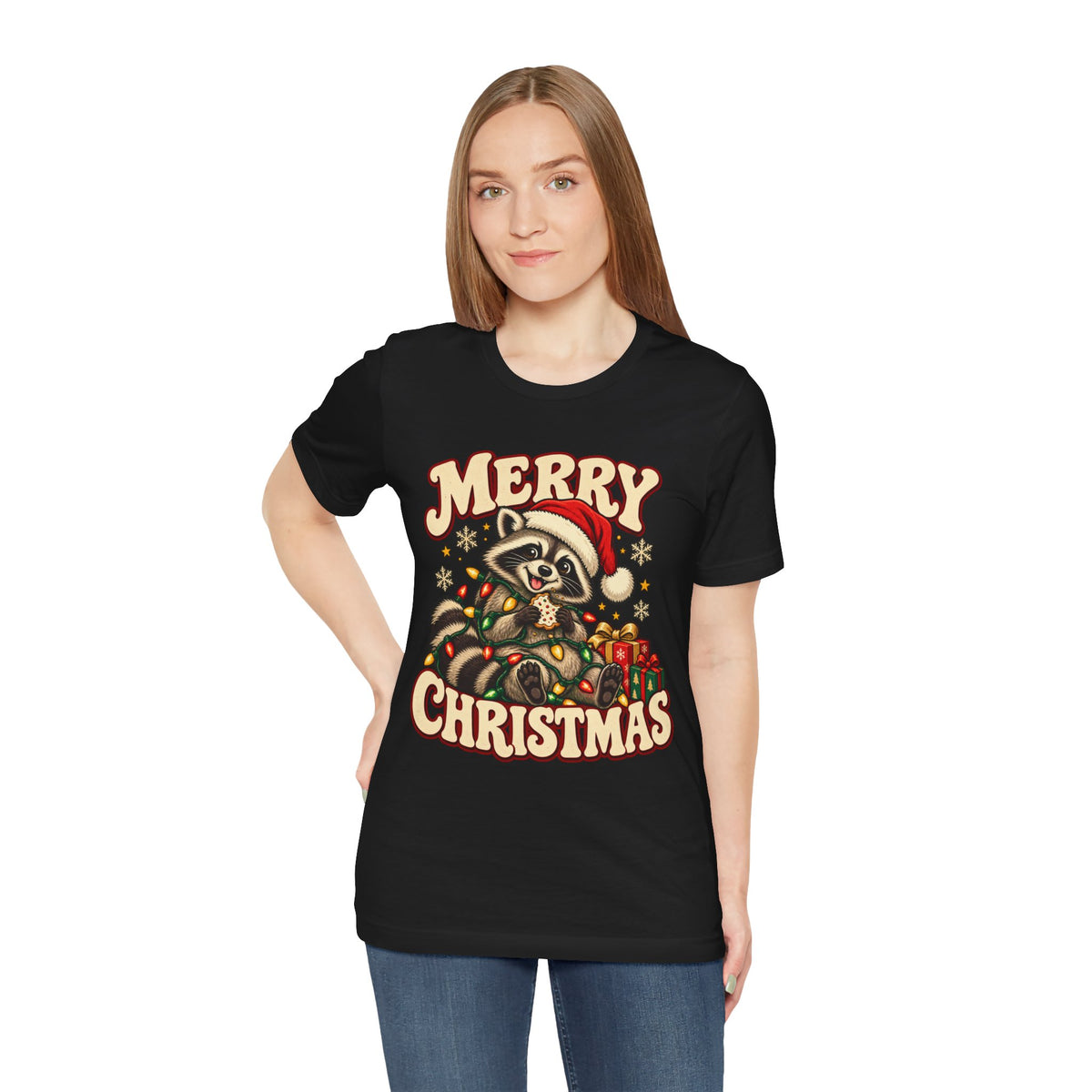 Merry Christmas Raccoon Tee