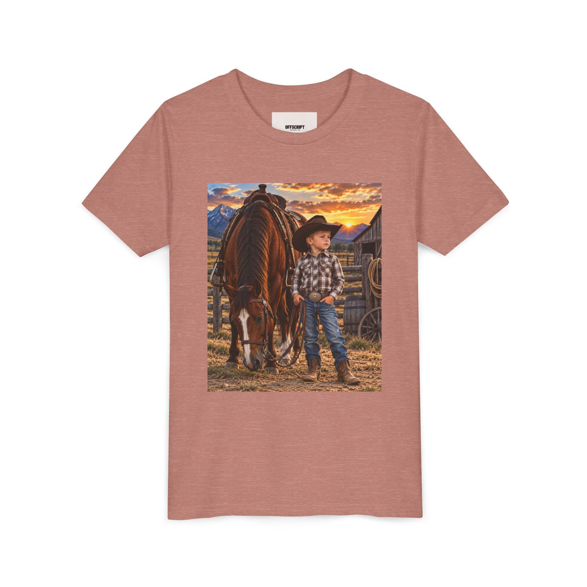 Youth Western Cowboy Tee — Little Cowboy & Horse Graphic Shirt