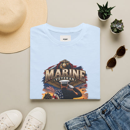 Marine Veteran T-Shirt — Proud USMC Eagle & Flag Tribute Tee
