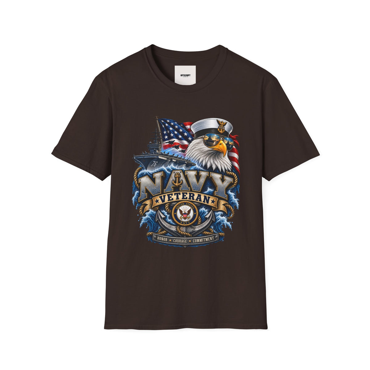 Navy Veteran Eagle T‑Shirt — Patriotic US Navy Flag Design