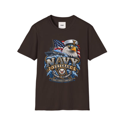 Navy Veteran Eagle T‑Shirt — Patriotic US Navy Flag Design