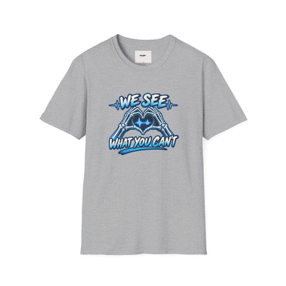 T-Shirt — “We See What You Can’t” Cardiac Tech Heartbeat Design