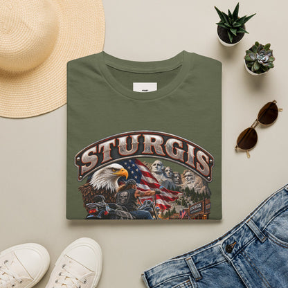 Sturgis Bike Week T-Shirt — American Eagle & Mount Rushmore Motorcycle Tee