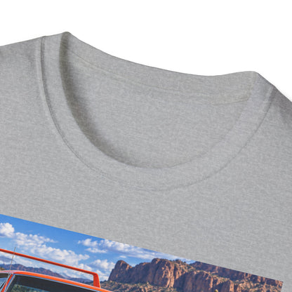 Classic Orange Muscle Car T-Shirt — Route 66 Roadtrip Tee