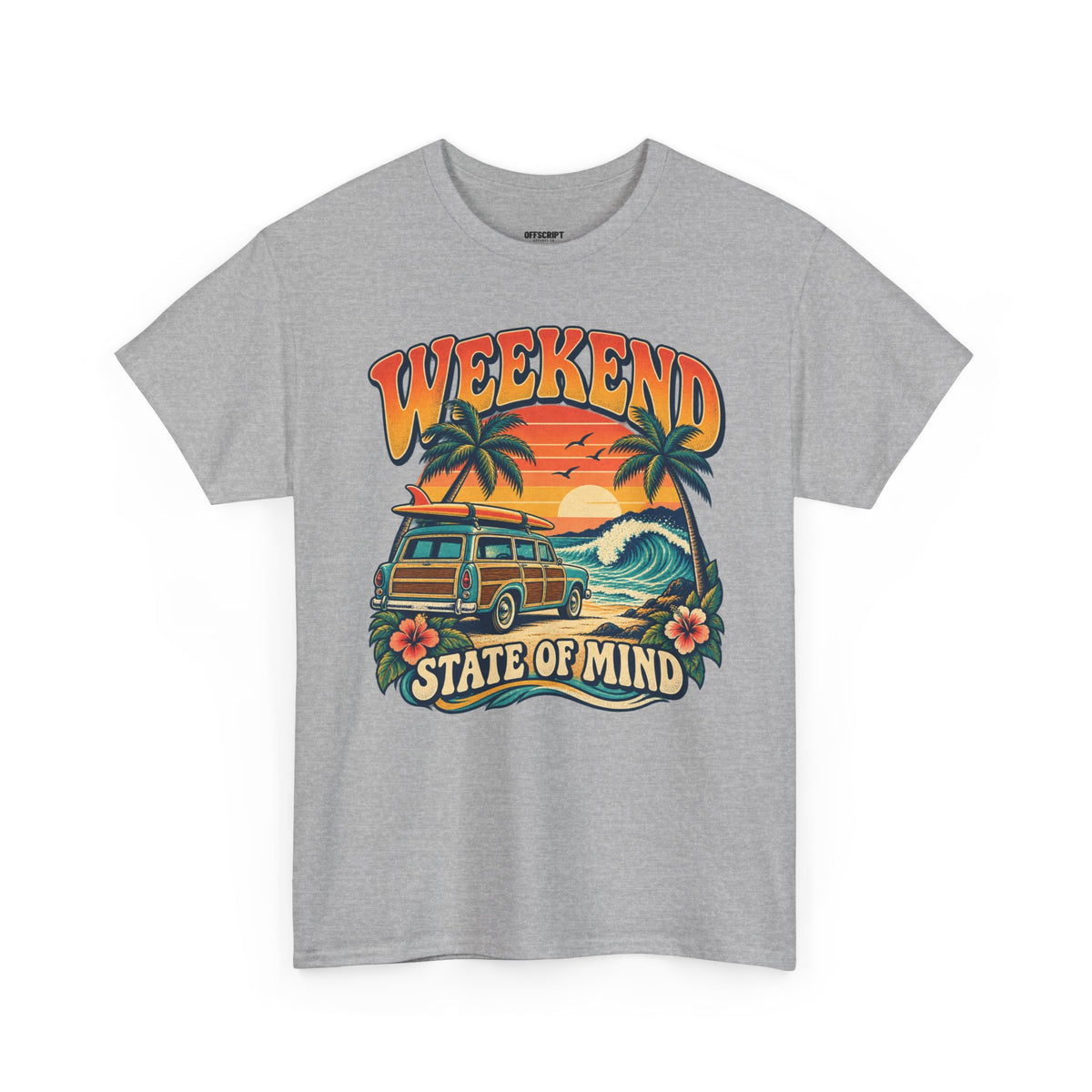 Weekend State of Mind Tee – Retro Surf Van Sunset T-Shirt