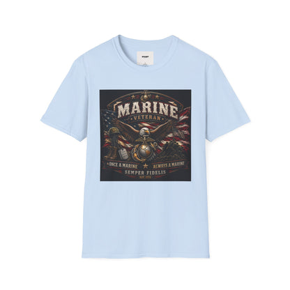 Marine Veteran T‑Shirt — Patriotic Eagle & American Flag Military Tribute