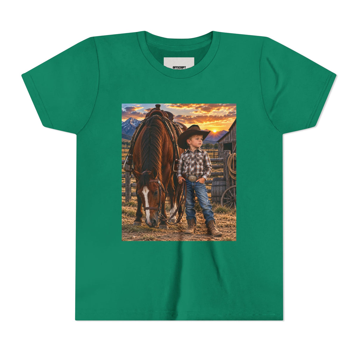 Youth Western Cowboy Tee — Little Cowboy & Horse Graphic Shirt