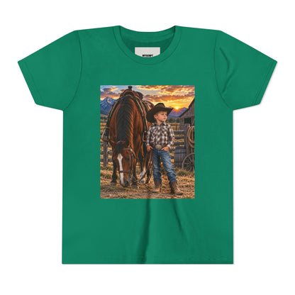 Youth Western Cowboy Tee — Little Cowboy & Horse Graphic Shirt