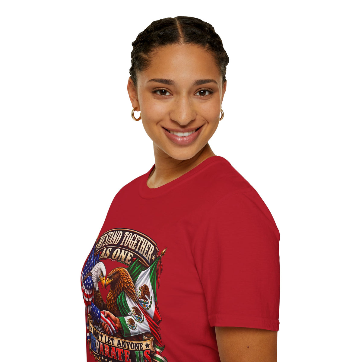 We Stand Together As One Eagle T-Shirt — USA & Mexico Unity Patriotic Tee