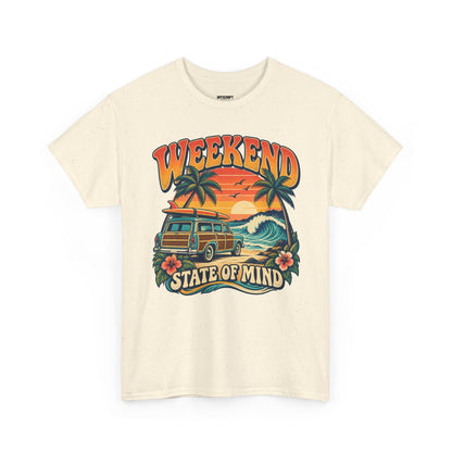 Weekend State of Mind Tee – Retro Surf Van Sunset T-Shirt
