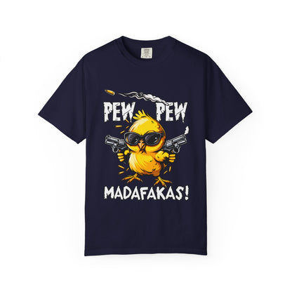 Pew Pew Madafakas Funny Duck Graphic T-Shirt