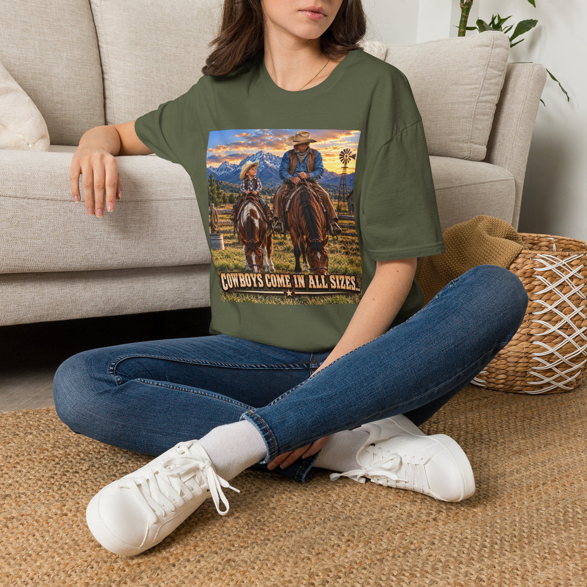 Cowboys Come in All Sizes T-Shirt — Father & Son Cowboy Western Tee