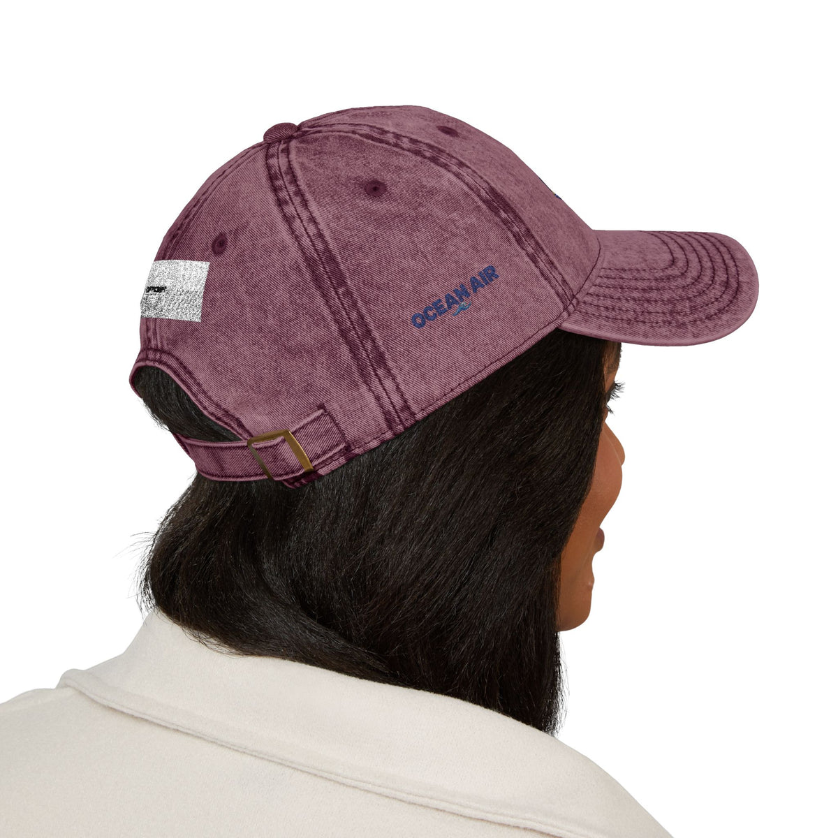Vintage Embroidered Beach House Cap — Washed Red Dad Hat