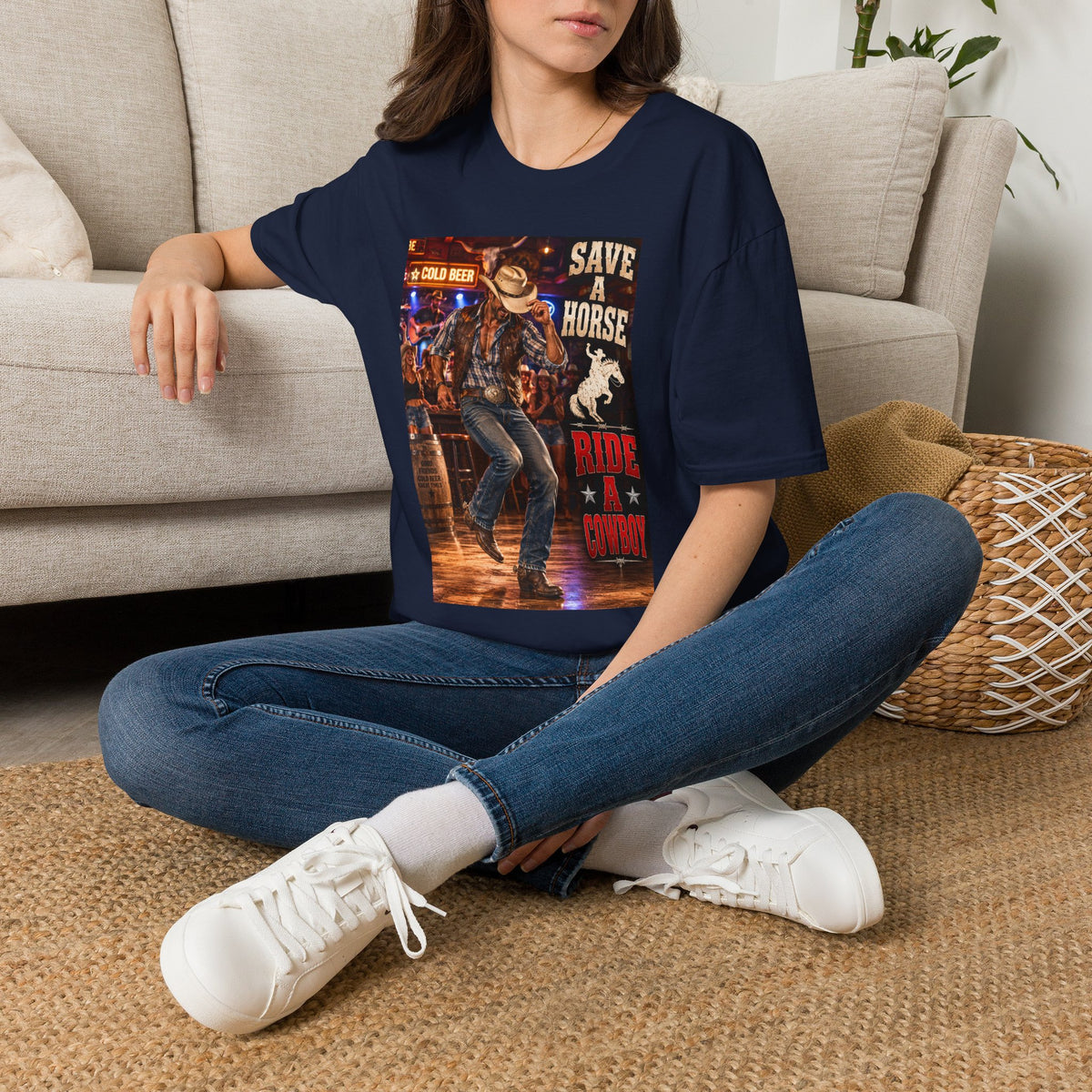 Save a Horse Ride a Cowboy T-Shirt — Country Western Cowboy Graphic Tee