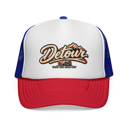 Detour Trucker Hat — Vintage Road Trip Mesh Cap