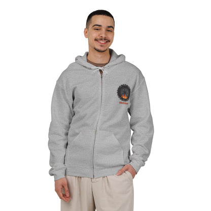Classic Red Corvette Burnout Zip Hoodie