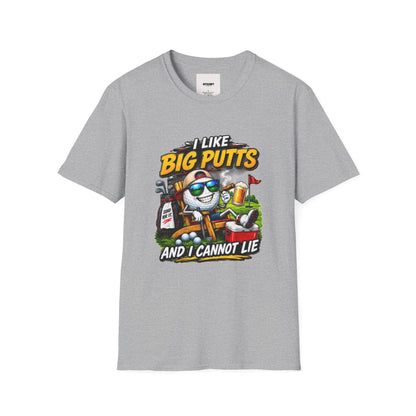 I Like Big Putts Golf T-Shirt — Funny Golf Cartoon 'And I Cannot Lie' Shirt
