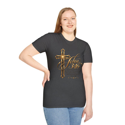 John 3:16 Cross T-Shirt — Inspirational Christian Scripture Tee