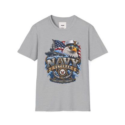 Navy Veteran Eagle T‑Shirt — Patriotic US Navy Flag Design
